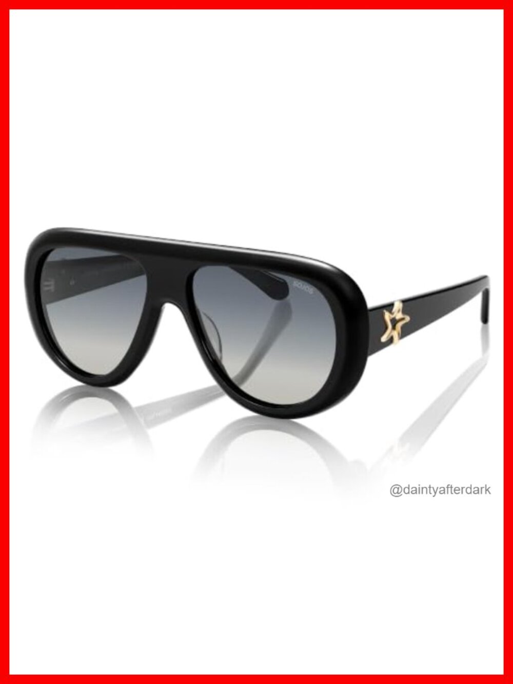 Oversized Aviator Acetate Polarized Sunglasses Star Temple UV400 Retro